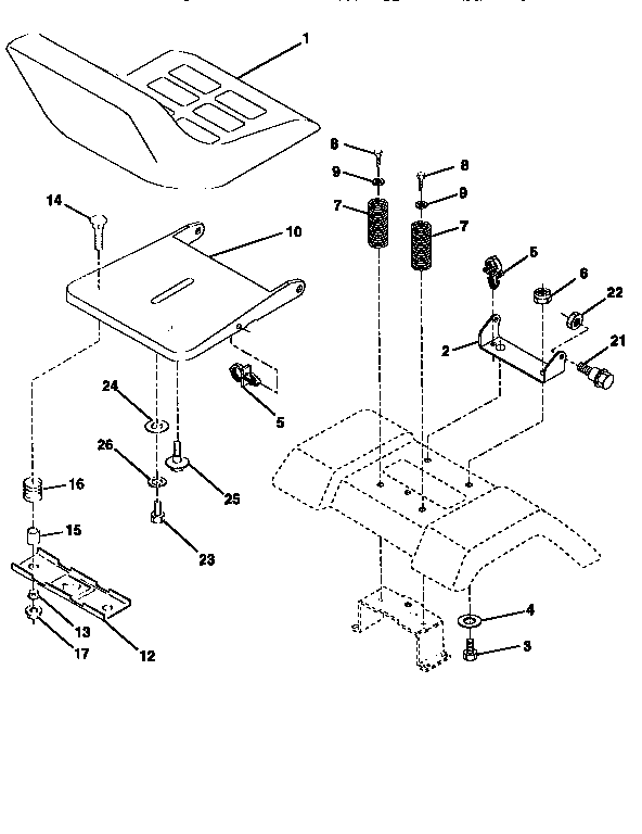 Craftsman 917256521 seat assembly diagram