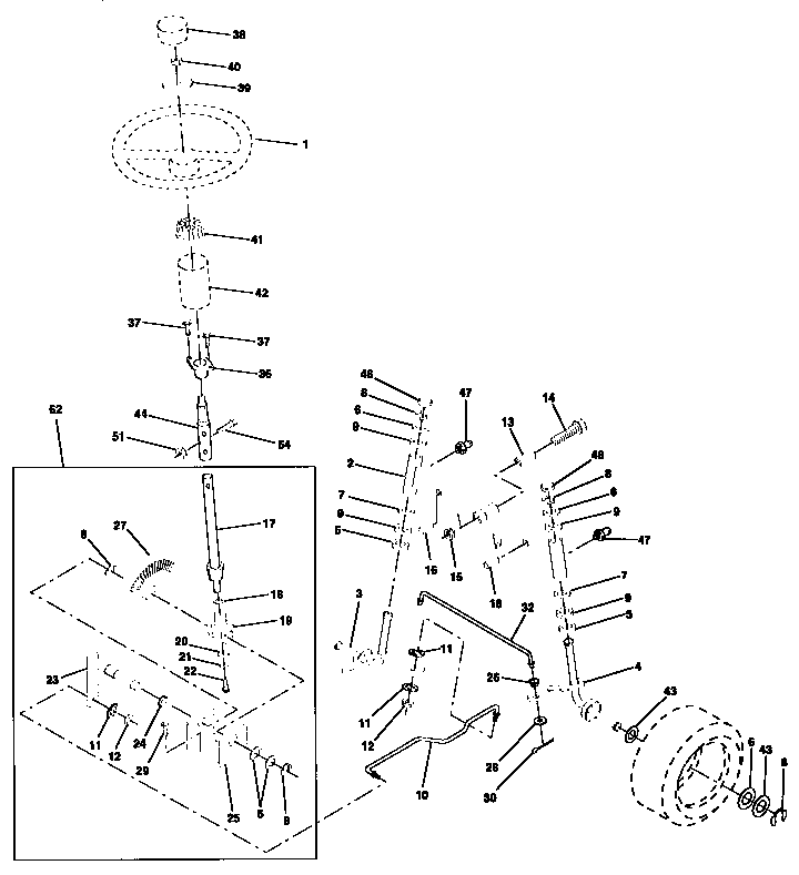 Craftsman 917256542 steering assembly diagram