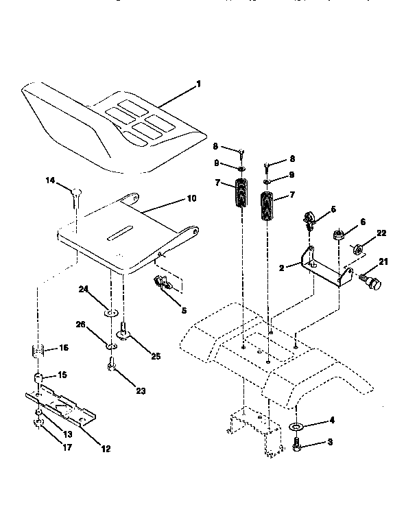 Craftsman 917256542 seat assembly diagram