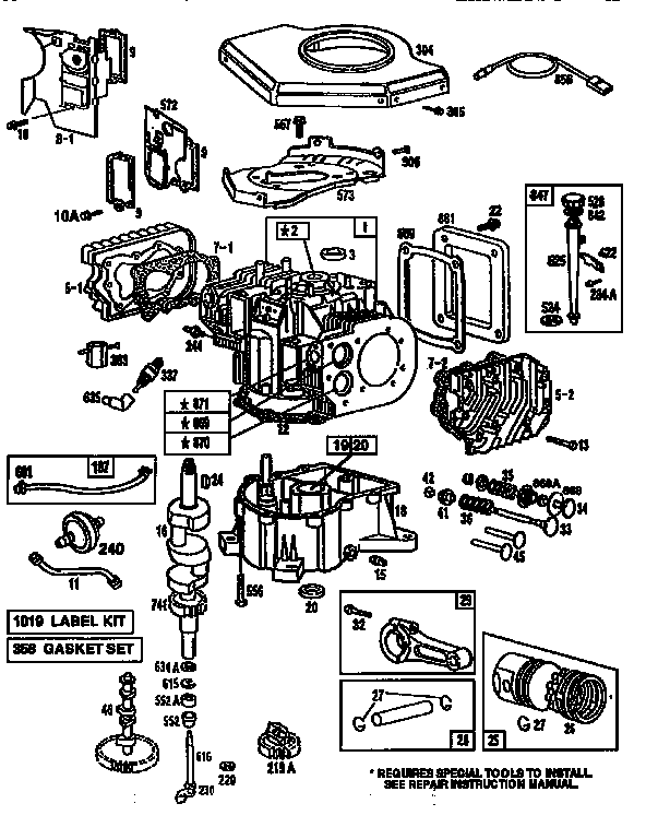 Craftsman 917251472 engine 460777-1297-01 (71,500) diagram