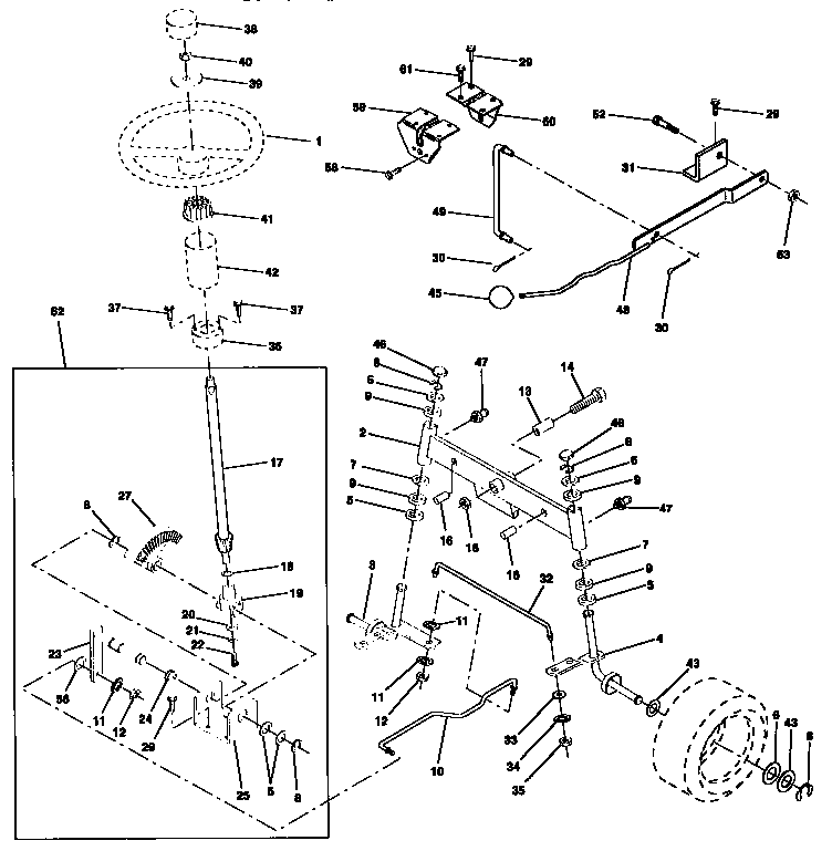 Craftsman 917251470 steering assembly diagram