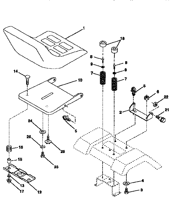 Craftsman 917251470 seat assembly diagram