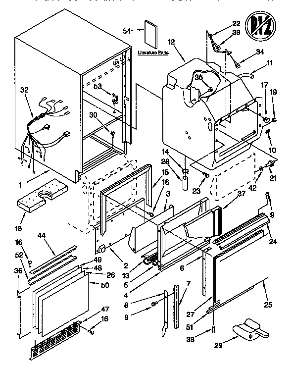 Kenmore 1069864850 cabinet liner and door diagram