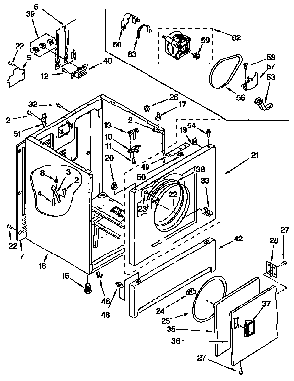 Kenmore 11086405160 cabinet diagram