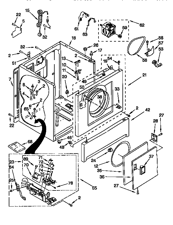 Kenmore 11087405160 cabinet diagram