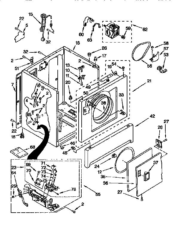 Kenmore 11087407860 cabinet diagram