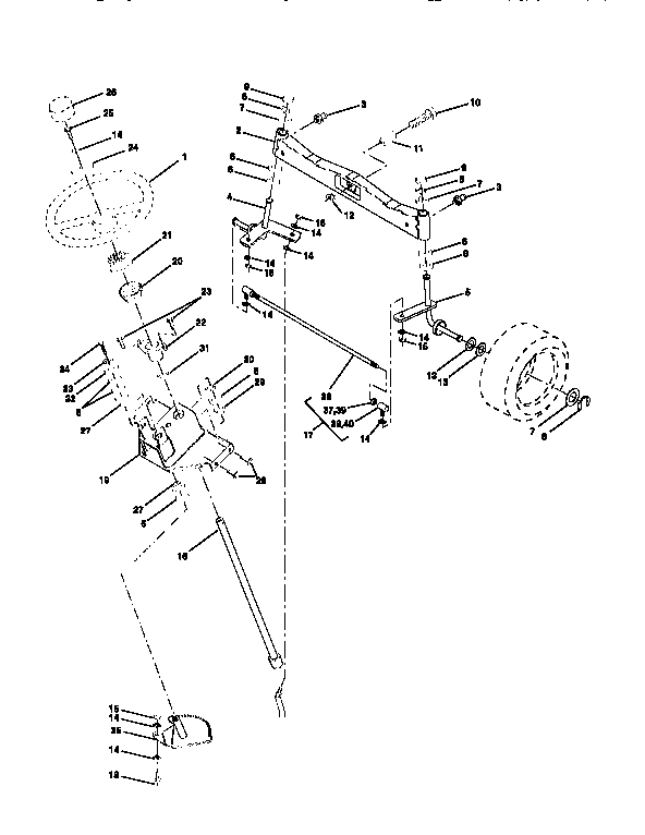 Craftsman 917251570 steering assembly diagram