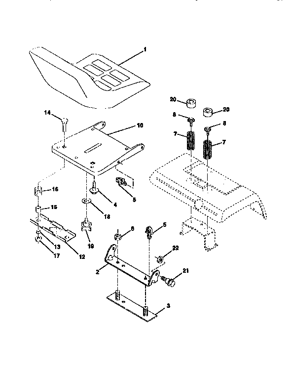 Craftsman 917251570 seat assembly diagram