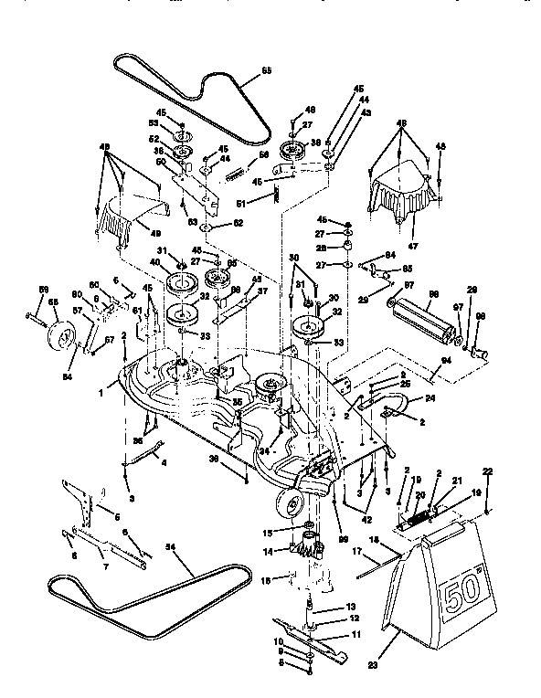 Craftsman 917251570 mower deck diagram