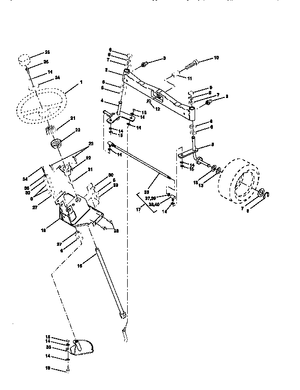 Craftsman 917251491 steering assembly diagram