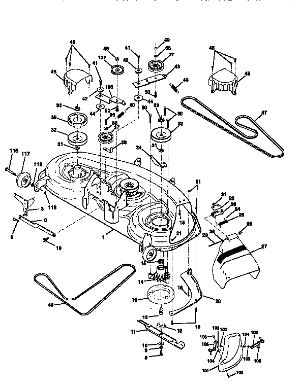 Craftsman 917251491 46" mower deck diagram