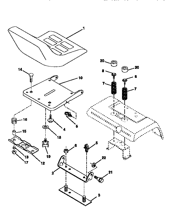 Craftsman 917251491 seat assembly diagram