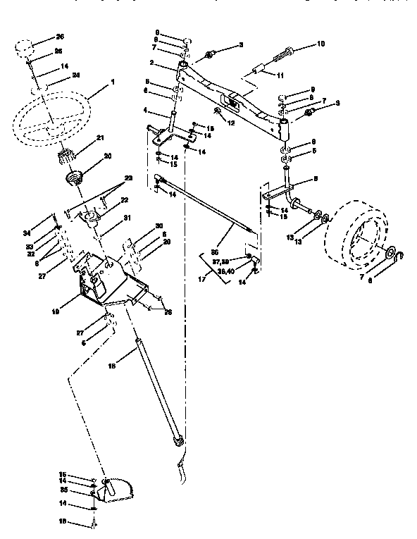 Craftsman 917251640 steering assembly diagram