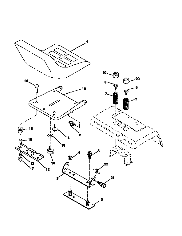 Craftsman 917251640 seat assembly diagram