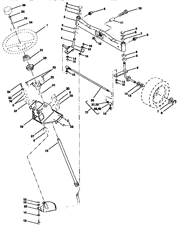 Craftsman 917251650 steering assembly diagram
