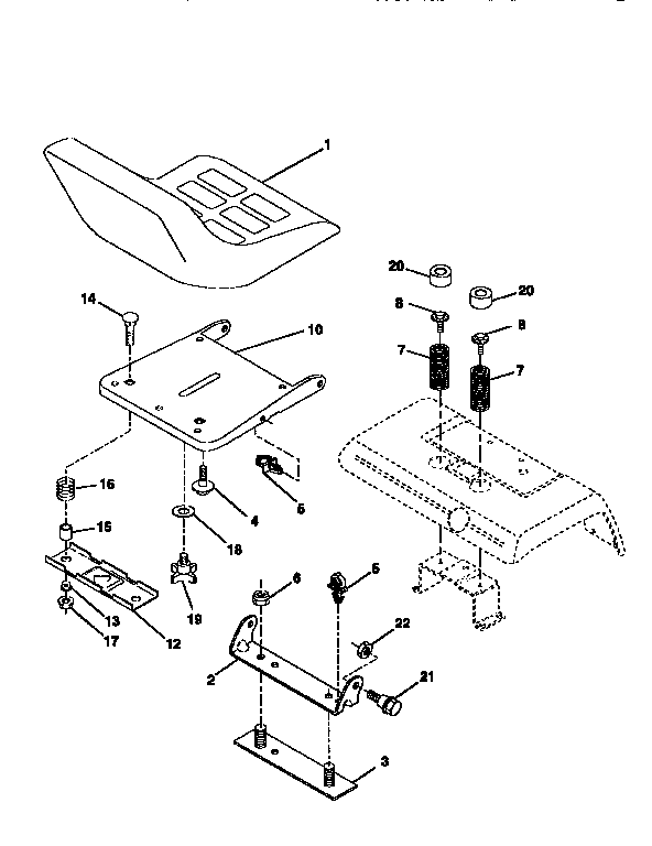 Craftsman 917251650 seat assembly diagram