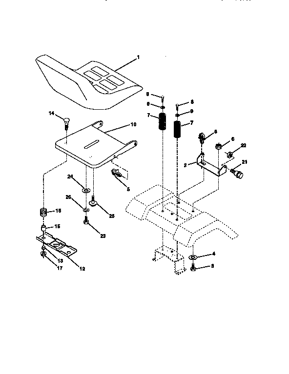 Craftsman 917256350 seat assembly diagram