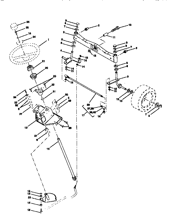 Craftsman 917251550 steering assembly diagram