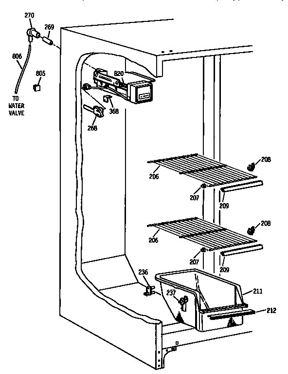 Kenmore 3639564650 freezer section diagram