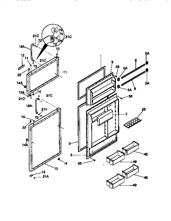 Kenmore 2539768380 doors diagram