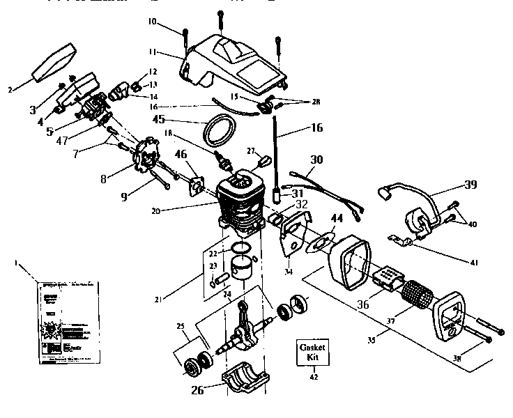 Craftsman 358351041 motor breakdown diagram