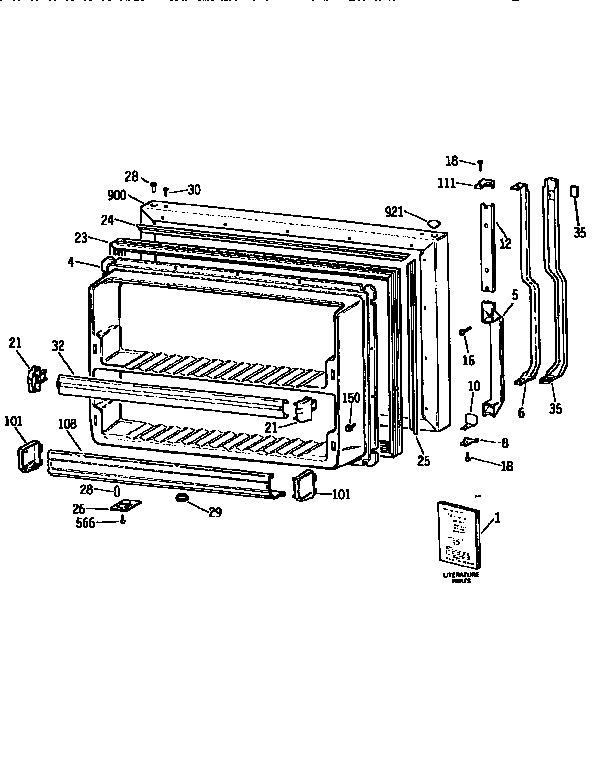 Kenmore 3639759614 freezer door diagram