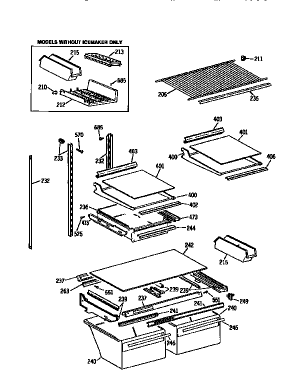 Kenmore 3639759614 shelf diagram