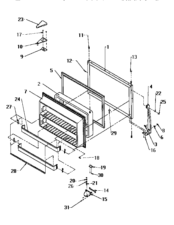 Amana TW18S2W-P1194401W freezer door diagram
