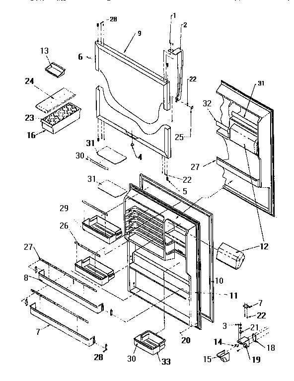 Amana TW18S2W-P1194401W refrigerator door diagram