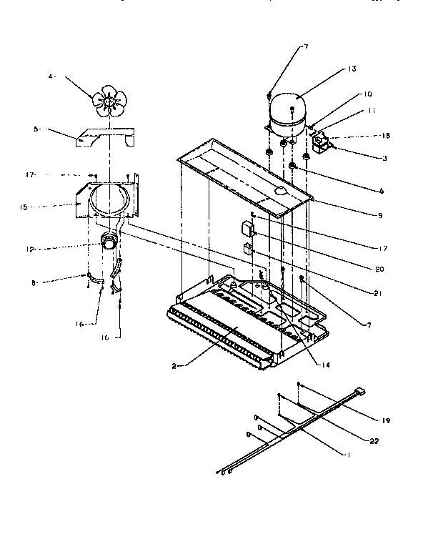 Amana TW18S2W-P1194401W compressor compartment diagram
