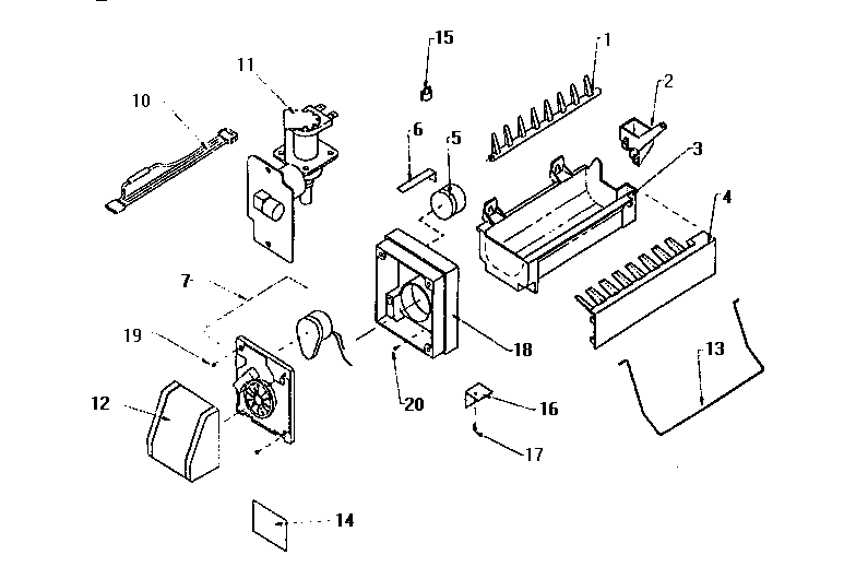Amana TW18S2W-P1194401W compact ice maker d7824702 diagram