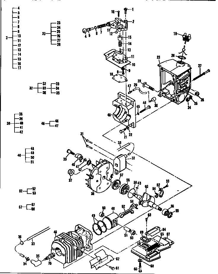 McCulloch TIMBER BEAR 13-600041-36 engine assembly diagram