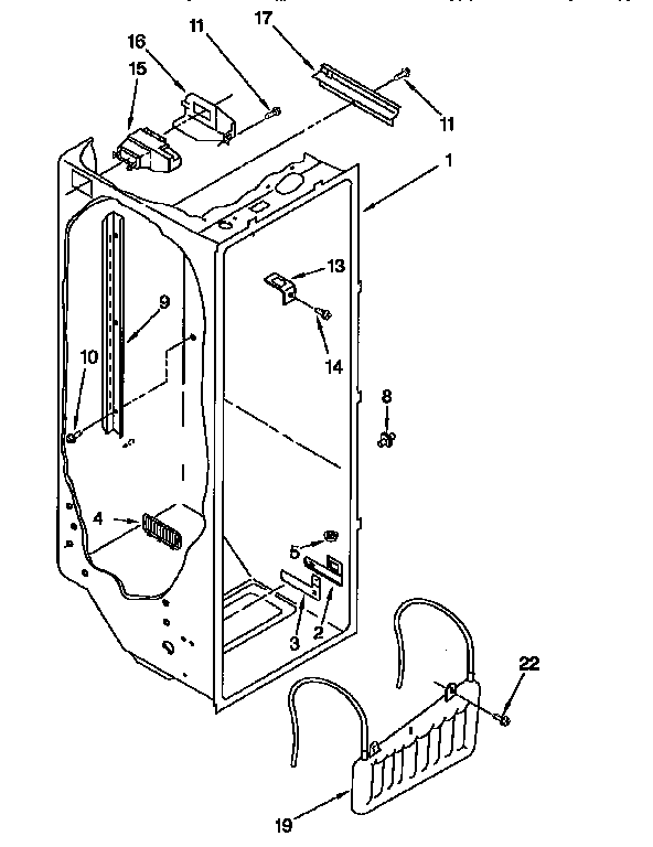 Kenmore 1069500520 refrigerator liner diagram