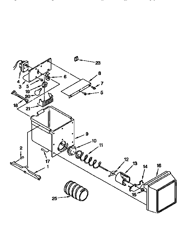 Kenmore 1069500520 freezer interior diagram