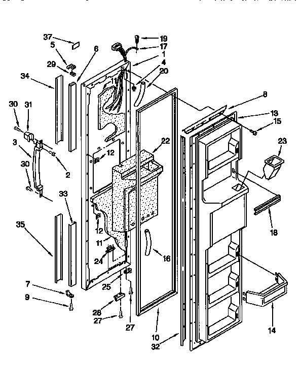 Kenmore 1069500520 freezer door diagram