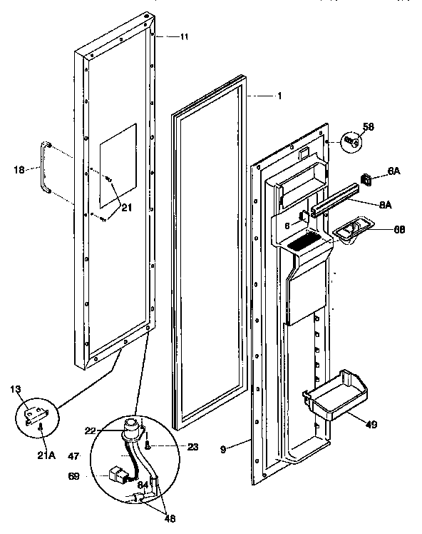 Frigidaire FRS24WSCB1 freezer door diagram