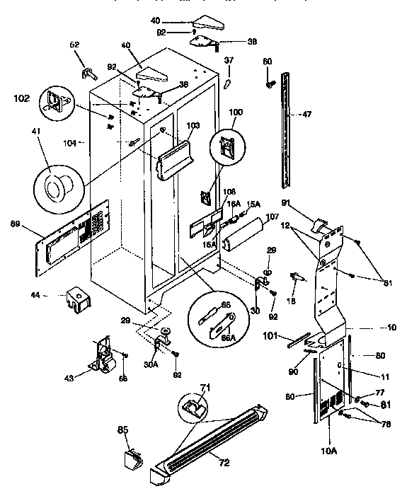 Frigidaire FRS24WSCB1 cabinet diagram