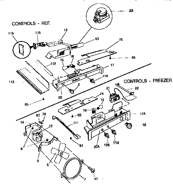 Frigidaire FRS24WSCB1 controls diagram