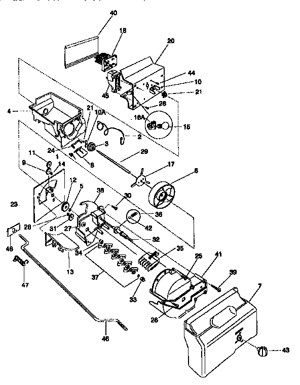 Frigidaire FRS24WSCB1 ice container/drive diagram
