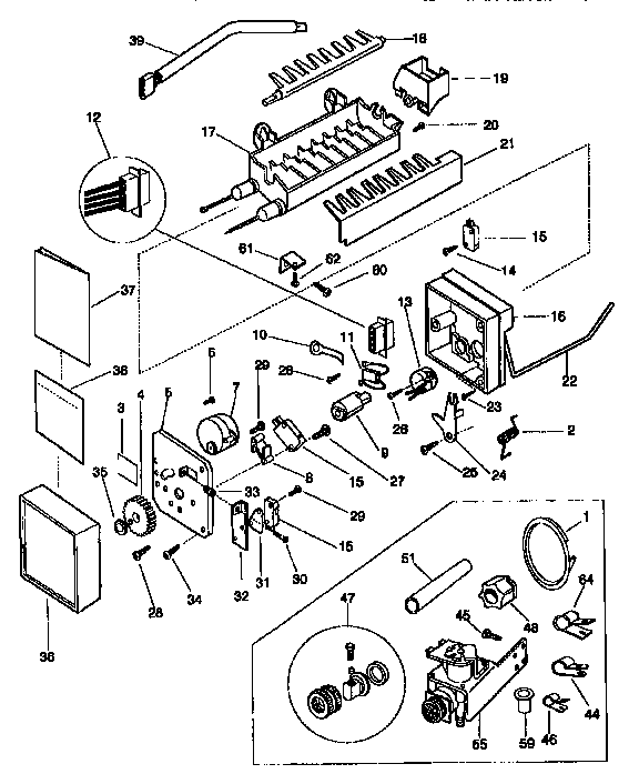 Frigidaire FRS24WSCB1 ice maker diagram