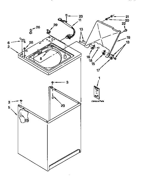 Kenmore 11092586210 top and cabinet diagram