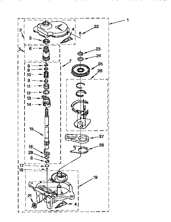 Kenmore 11092586210 gearcase diagram