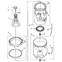 Kenmore 11091552200 agitator, basket and tub diagram