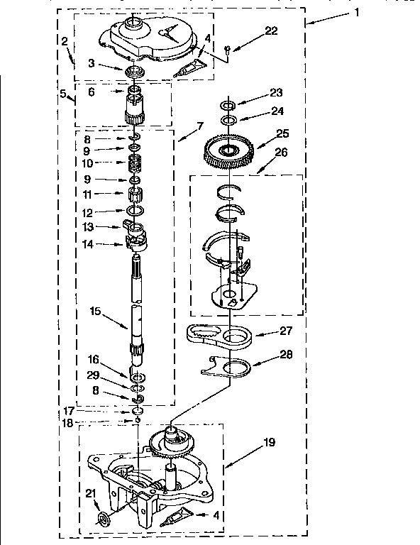 Kenmore 11091552200 gearcase diagram