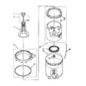 Kenmore 11091551210 agitator, basket and tub diagram