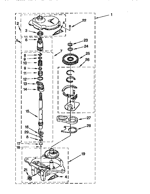 Kenmore 11091551210 gearcase diagram
