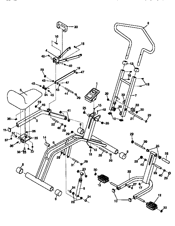 Weslo WLCR96058 unit parts diagram