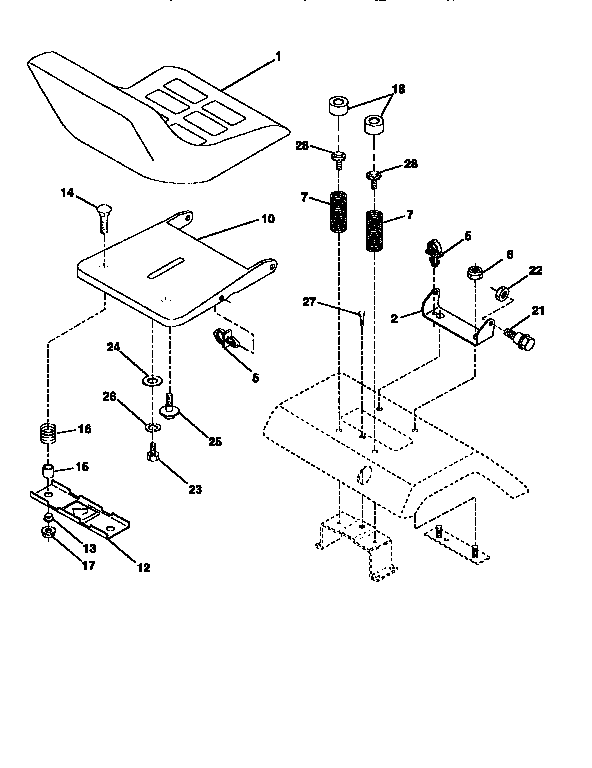 Craftsman 917251471 seat assembly diagram