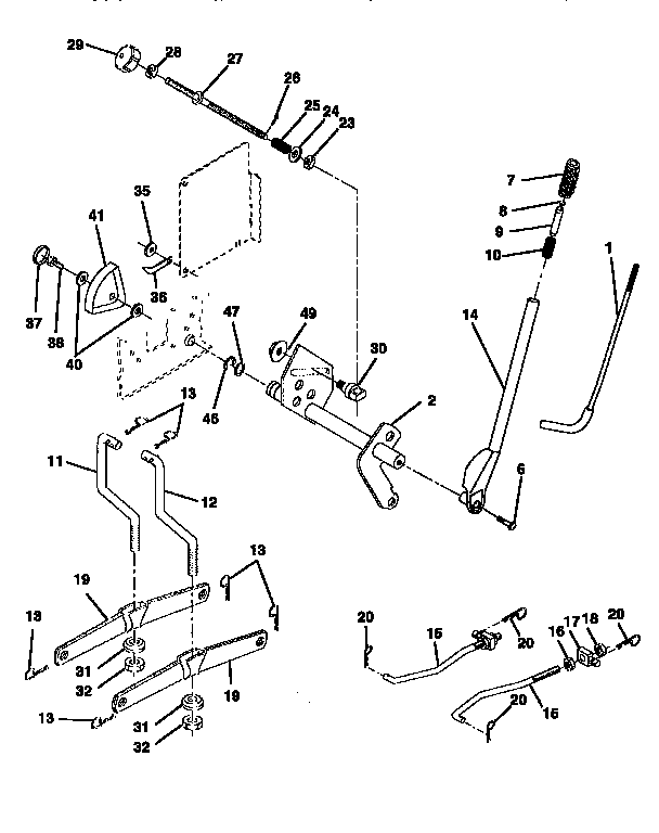 Craftsman 917251471 mower lift diagram