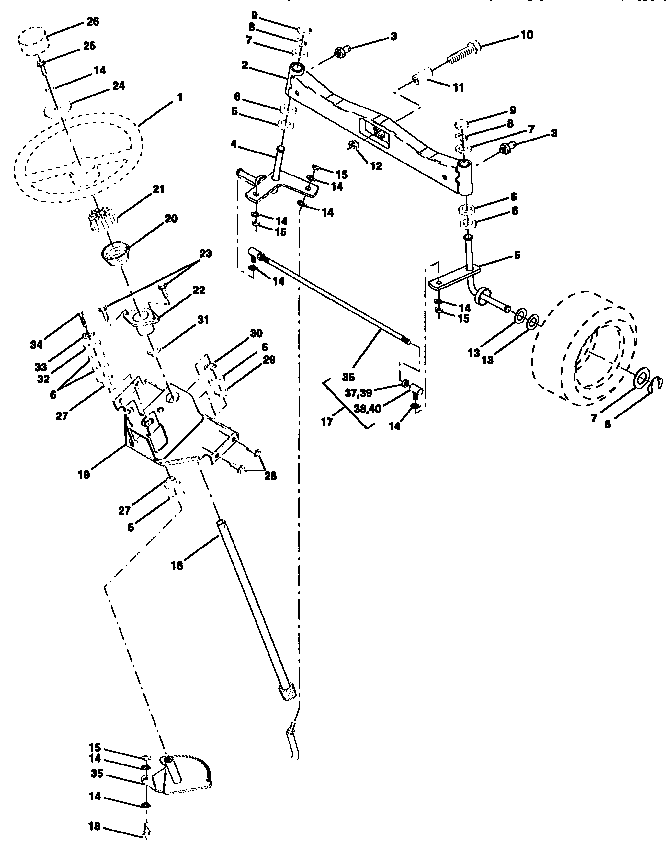 Craftsman 917251572 steering assembly diagram